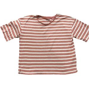 Boden Womens S Pink‎ And White Striped Short Sleeve Cotton Spring Tee
